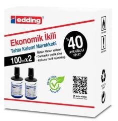 Edding 100 ml 2 li Siyah Tahta Kalemi Mürekkebi