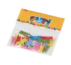 Puti 4667 24 lü Renkli Ahşap Küçük Mandal
