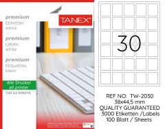 Tanex TW-2030 38x44,5mm 100 lü Lazer Etiketi