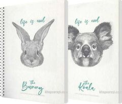 Gıpta Life Is Cool A4 80 Yaprak Çizgili Spiralli Plastik Kapaklı Defter