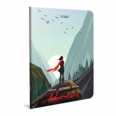 Gıpta Adventure A4 60 Yaprak Kareli Tel Dikişli Karton Kapaklı Defter