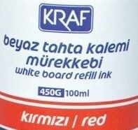 Kraf 450G 100 ml Beyaz Tahta Kırmızı Kalem Mürekkebi