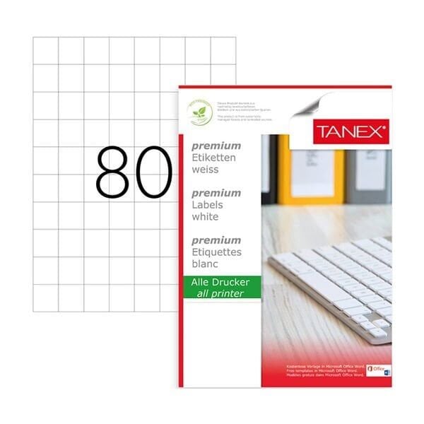 Tanex TW-2080 26,25x29,7mm 100 lü Lazer Etiketi
