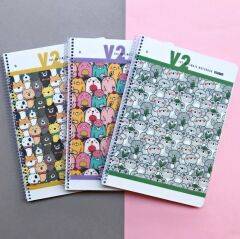 Gıpta V2 A4 100 Yaprak Çizgili Spiralli Plastik Kapaklı Defter