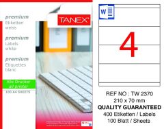 Tanex TW-2370 210x70mm 100 lü Lazer Etiketi