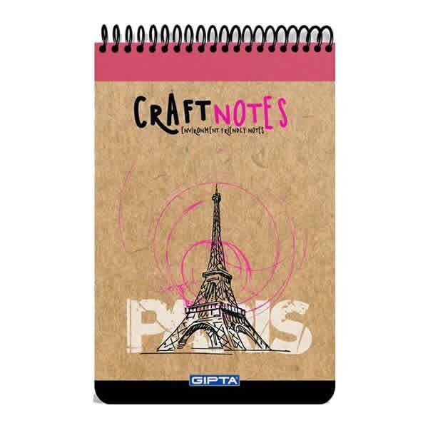 Gıpta Craft Notes A6 100 Yaprak Kareli Sert Kapaklı Bloknot
