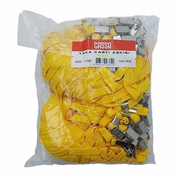 Cassa 7506S Sarı 100 lü Metal Maşalı Askı İpi