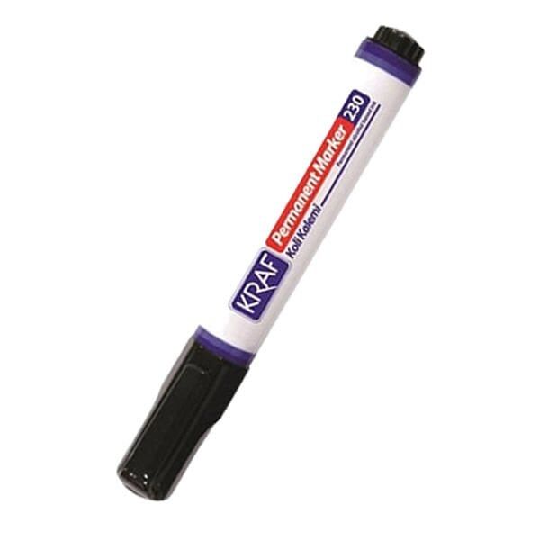 Kraf 230 Kesik Uç Siyah Permanent Markör Kalem