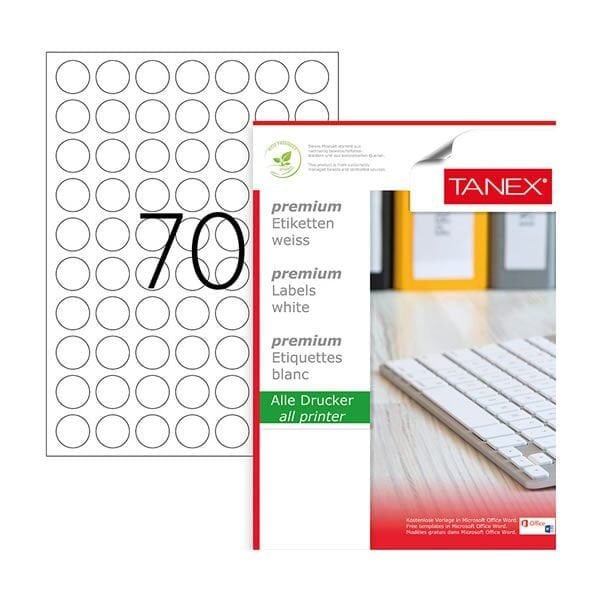 Tanex TW-2125 25 mm 100 lü Lazer Etiket