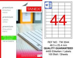 Tanex TW-2044 48,5x25,4mm 100 lü Lazer Etiketi