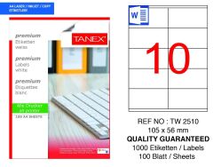 Tanex TW-2510 105x56mm 100 lü Lazer Etiketi