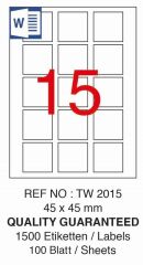 Tanex TW-2015 45x45mm 100 lü Lazer Etiket