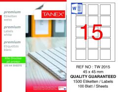 Tanex TW-2015 45x45mm 100 lü Lazer Etiket