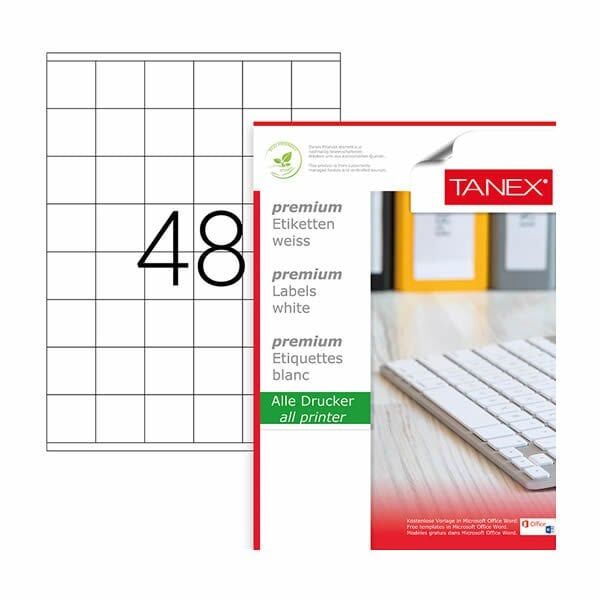 Tanex TW-2137 35x37,1mm 100 lü Lazer Etiket
