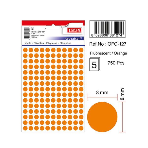 Tanex OFC-127 5 li Forasan Turuncu Ofis Etiketi