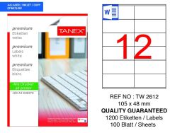 Tanex TW-2612 105x48mm 100 lü Lazer Etiketi