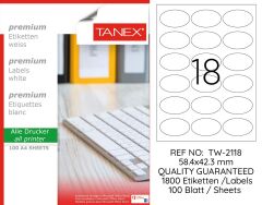 Tanex TW-2118 58,4x42,3mm 100 lü Lazer Etiket