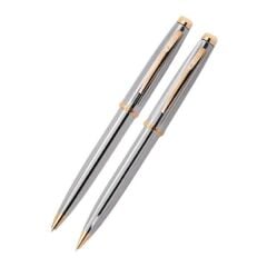 Scrikss 39 Gold Krom Tükenmez Kalem & Versatil Kalem Seti
