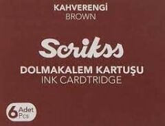 Scrikss 6 lı Kahverengi Dolma Kalem Kartuşu