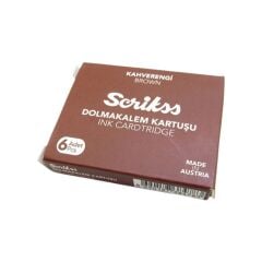 Scrikss 6 lı Kahverengi Dolma Kalem Kartuşu