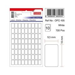 Tanex OFC-105 10 lu Beyaz Ofis Etiketi