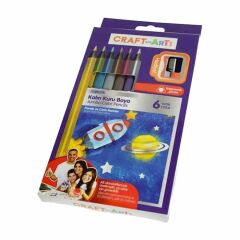 Craft And Arts 6 lı Metalik Jumbo Kuru Boya Kalemi