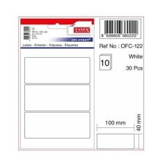 Tanex OFC-122 10 lu Beyaz Ofis Etiketi