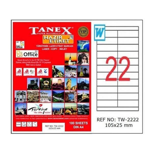 Tanex 105x25 mm Inkjet Lazer Etiket