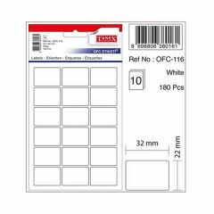 Tanex OFC-116 10 lu Beyaz Ofis Etiketi