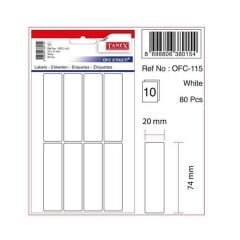 Tanex OFC-115 10 lu Beyaz Ofis Etiketi
