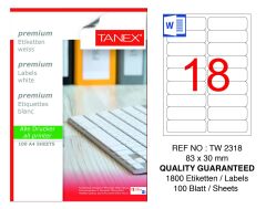 Tanex TW-2318 83x30mm 100 lü Lazer Etiketi