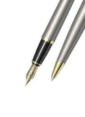 Scrikss 38 Saten Altın Dolma Kalem & Tükenmez Kalem Seti