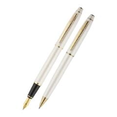 Scrikss 35 Beyaz Altın Dolma Kalem & Tükenmez Kalem Seti