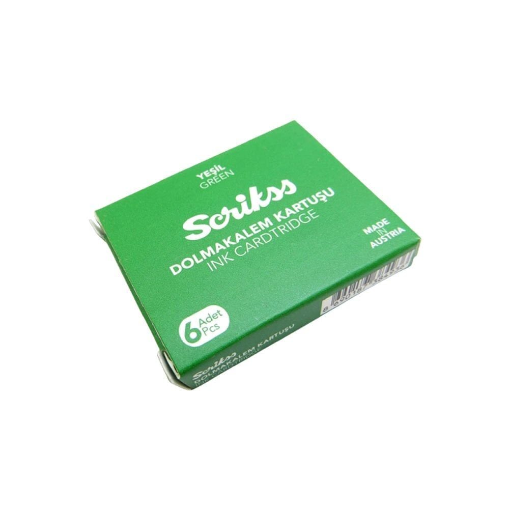 Scrikss 6 lı Yeşil Dolma Kalem Kartuşu