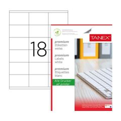 Tanex TW-2218 70x46mm 100 lü Flo Turuncu Lazer Etiket