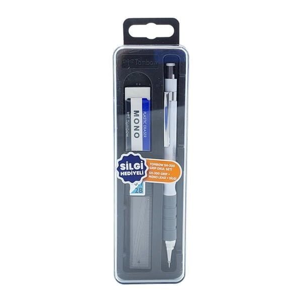 Tombow SH300 Grip 0,7 mm Beyaz Uç Silgi Kalem Set