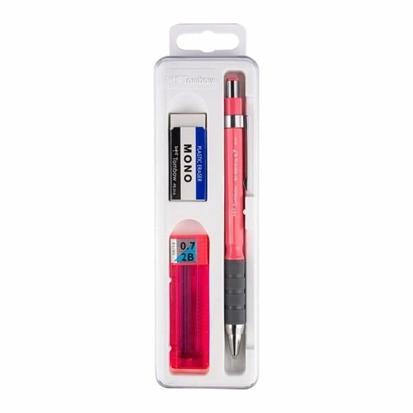 Tombow SH-300 Grip 0,7 mm Pembe Uç Silgi Kalem Seti