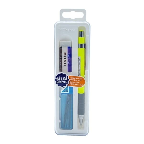 Tombow SH-300 Grip 0,7mm N.Sarı Uç Silgi Kalem Seti