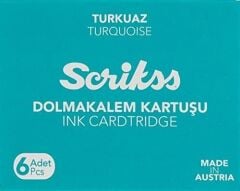 Scrikss 6 lı Turkuaz Dolma Kalem Kartuşu