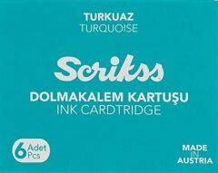 Scrikss 6 lı Turkuaz Dolma Kalem Kartuşu