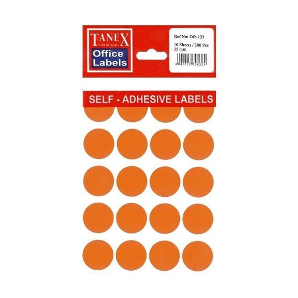 Tanex OFC-132 5 li Florasan Turuncu Ofis Etiketi
