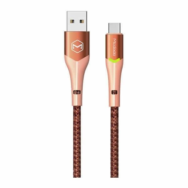 Mcdodo CA-7842 Koyu Turuncu Işıklı Lightning Data Şarj Kablosu