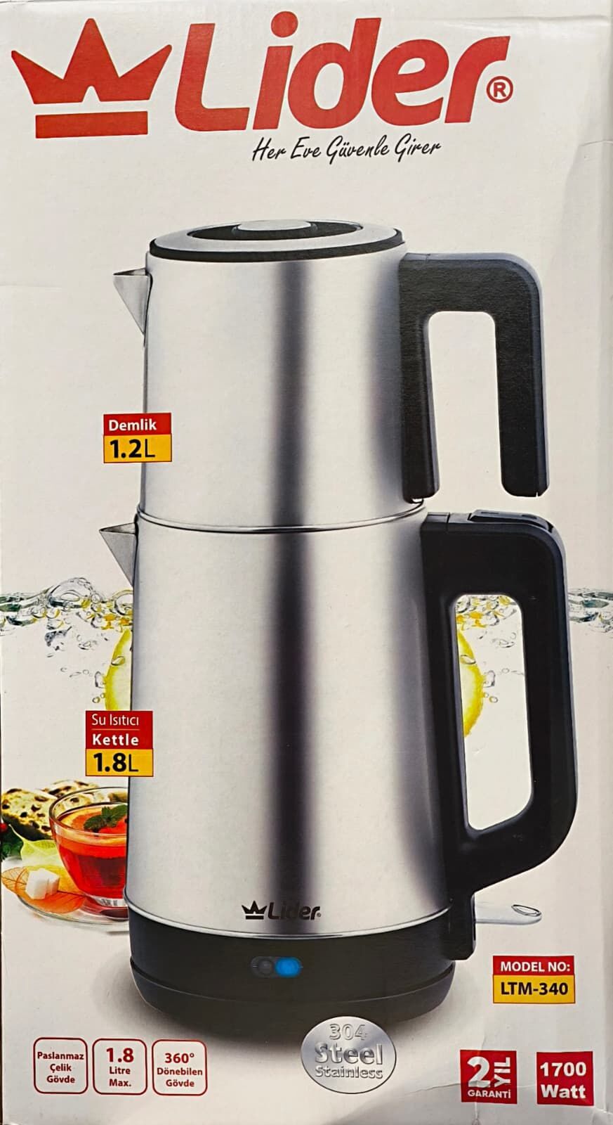 Lider Ltm-340 İkisi Bir Arada Elektrikli Çaycı Ve Kettle