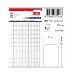 Tanex OFC-104 10 lu Beyaz Ofis Etiketi