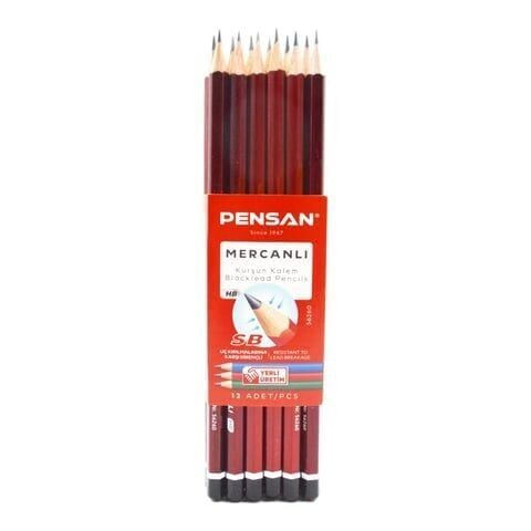 Pensan HB Natural Mercanlı Köşeli 12 Li Kurşun Kalem
