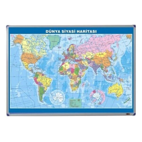 Panda PAN404 70x100 Metal Çerçeveli Dünya Siyasi Haritası