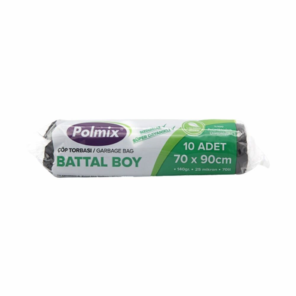 Polmix 97280 70x90 10 lu Battal Boy Çöp Torbası