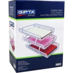 Gıpta F0004 3 Katlı Beyaz Hareketli Evrak Rafı
