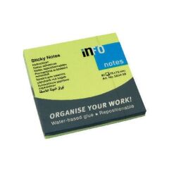 Halsa Info Notes 75x75 80 Yaprak Parlak Yeşil Not Kağıdı