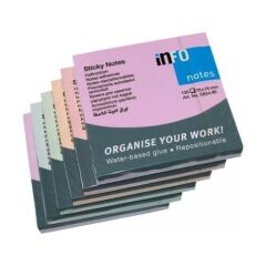 Halsa Info Notes 75x75  450 Yaprak Pastel Karışık RenkNote Kağıdı